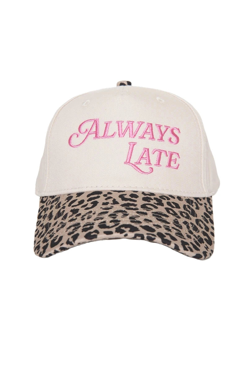 Always Late Vintage Hat - Leopard And Tan
