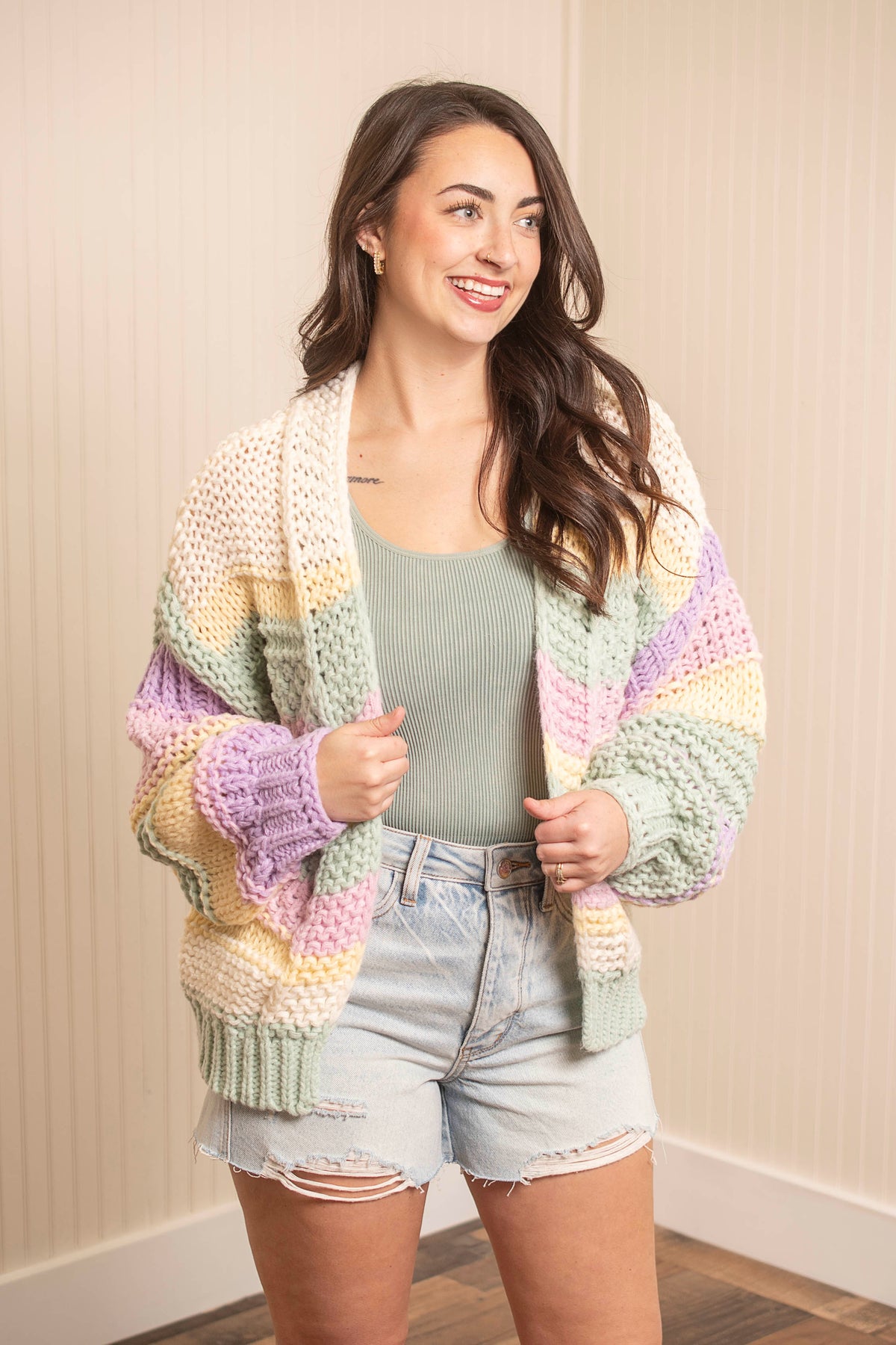 Colorful Day Cardigan - Multi Stripe