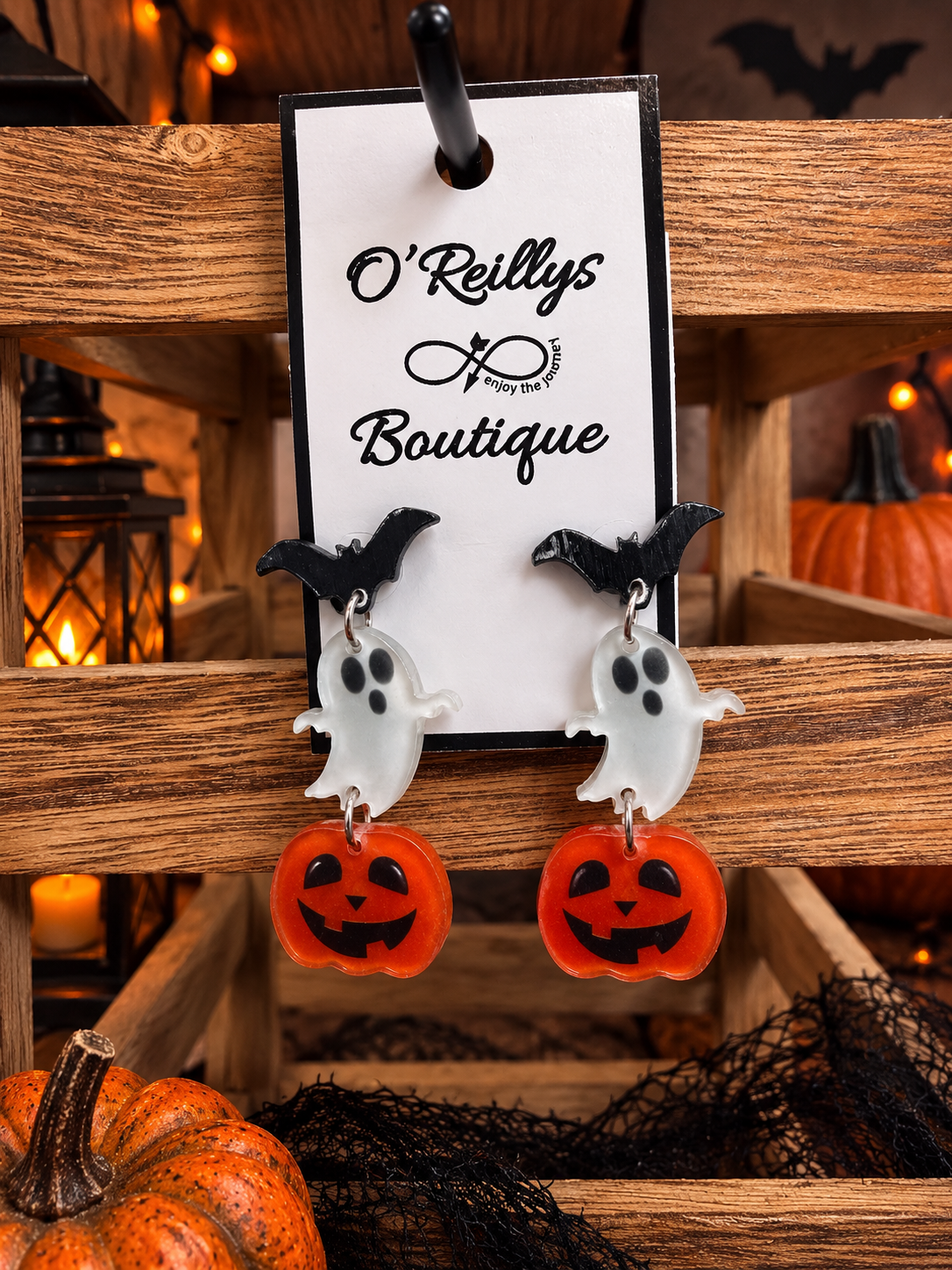 Halloween Delight Earrings - Pumpkin