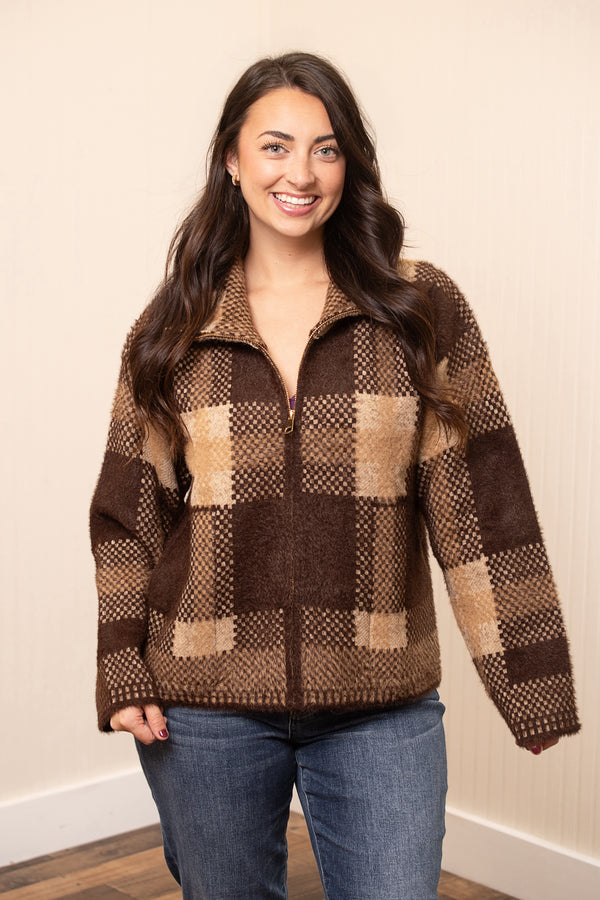 Take The Scenic Route Jacket - Taupe/Brown