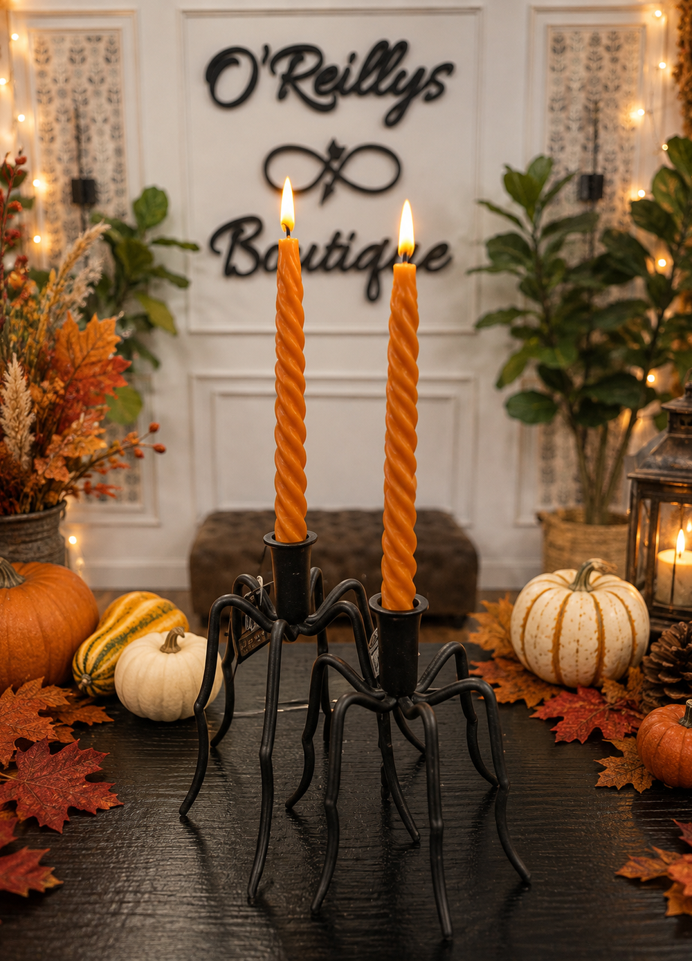 2 PC LED Twist Taper Candle - Orange