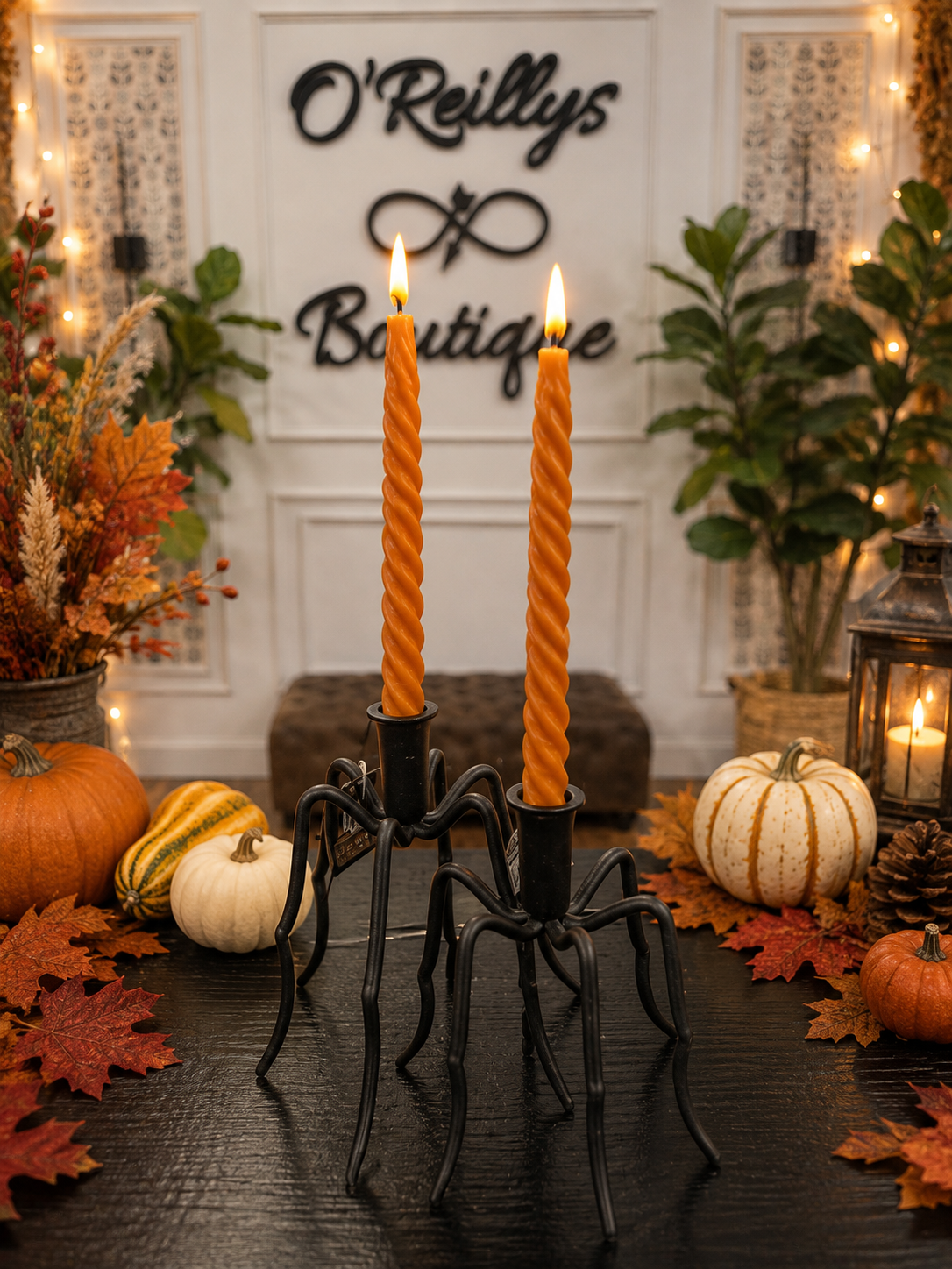 2 PC LED Twist Taper Candle - Orange