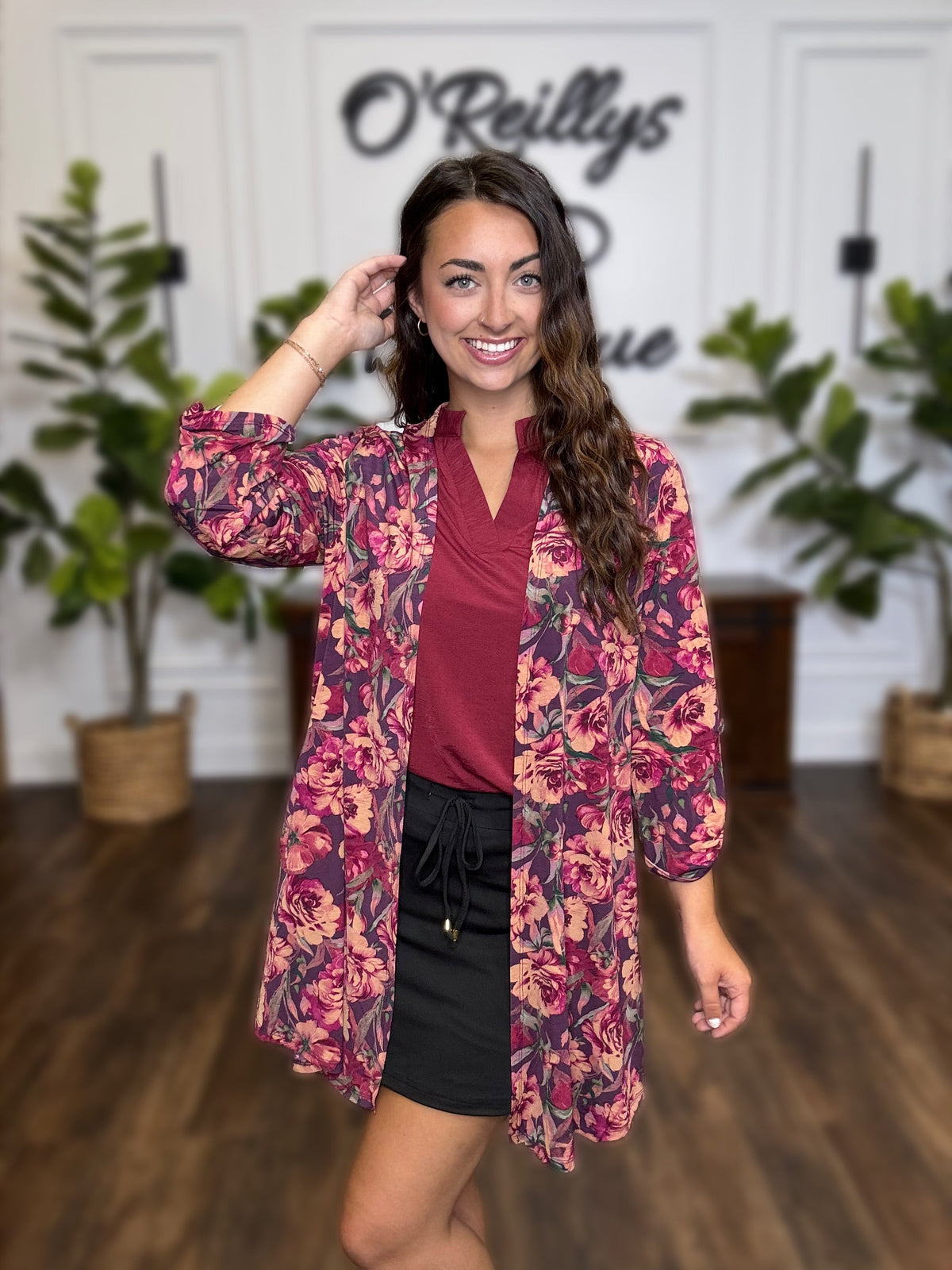 Dear Scarlett Lizzy Cardigan- Pink Floral *Final Sale*