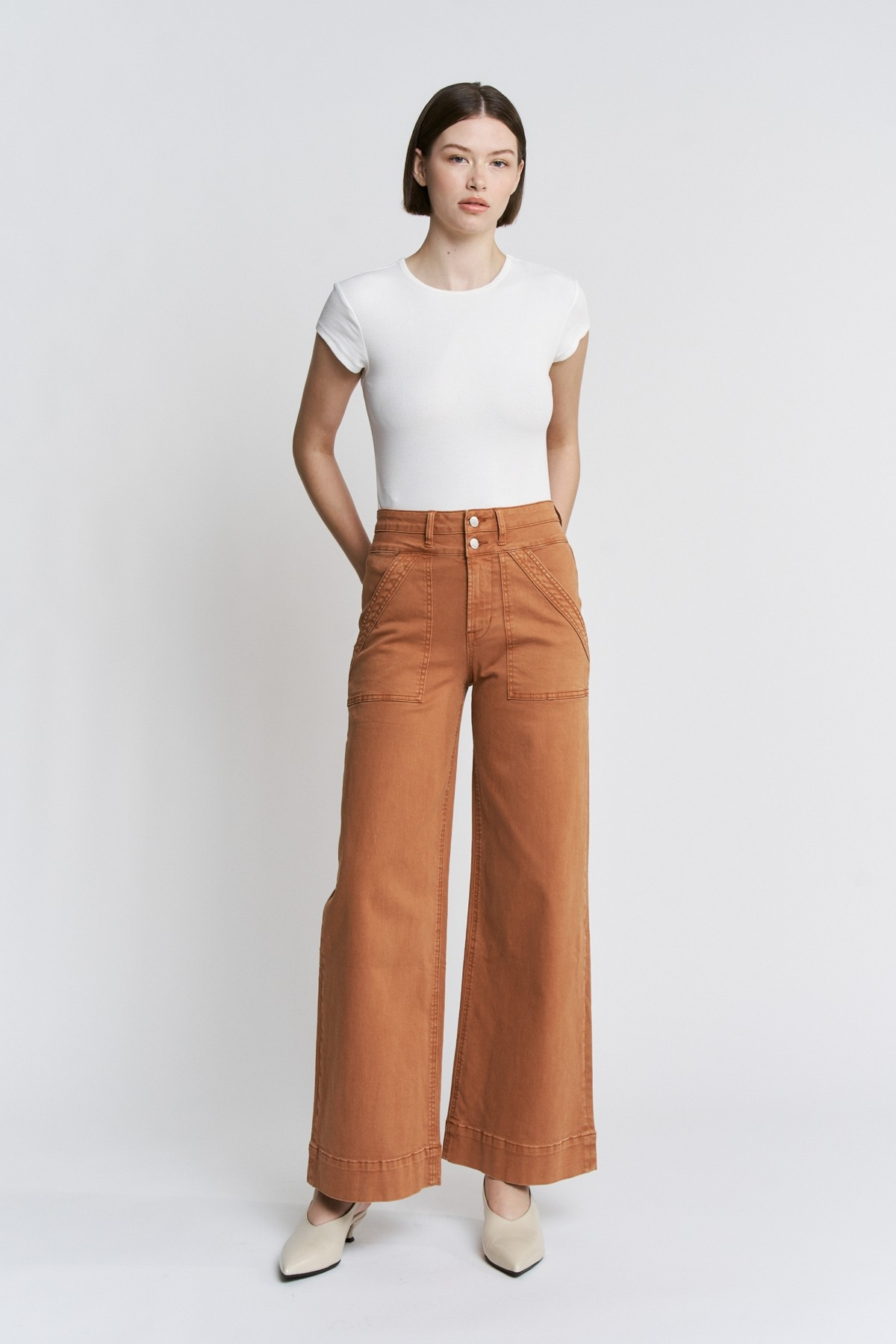 PREORDER- Super High Double Waistband Wide Leg Jeans