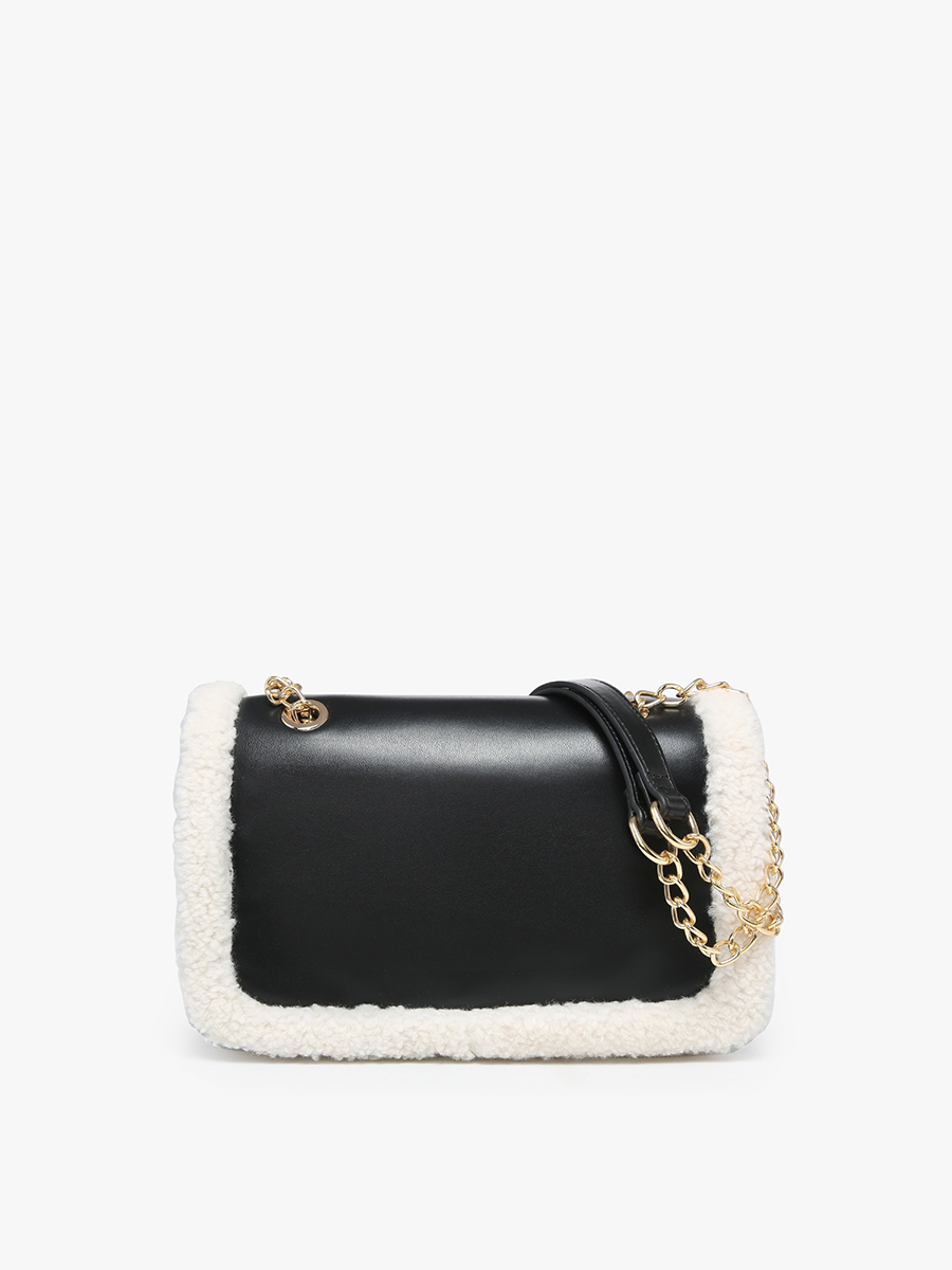 Coco Sherpa Trim Crossbody w/ Chain Strap Jen & co