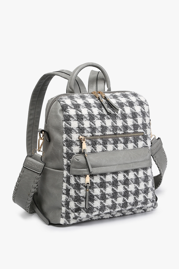 Amelia Houndstooth Backpack w/ Strap Jen & Co