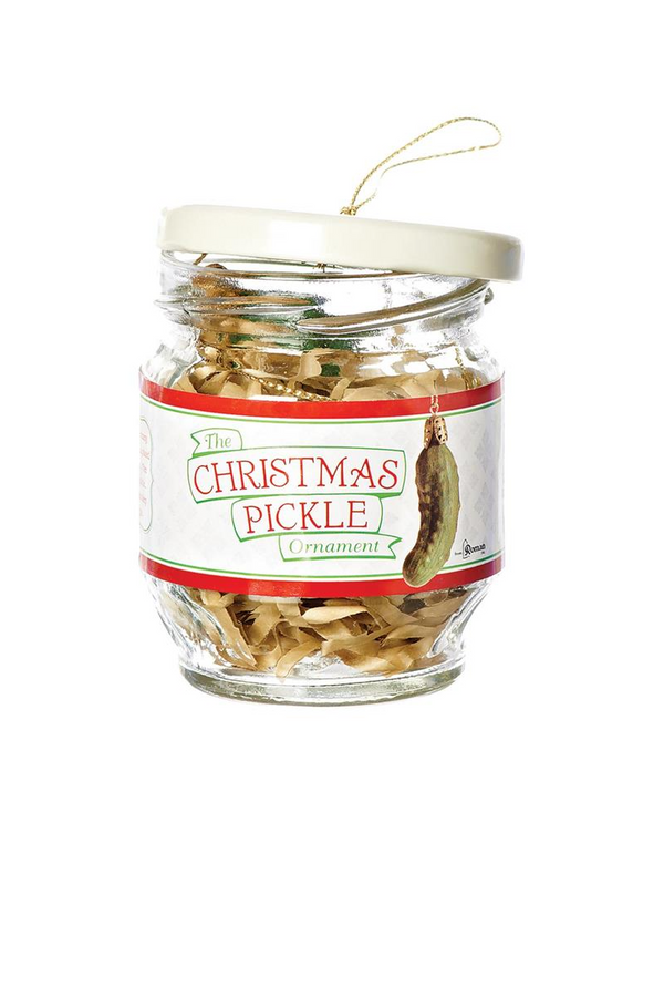 3"H 2PC Set Christmas Pickle Ornament In Glass Jar