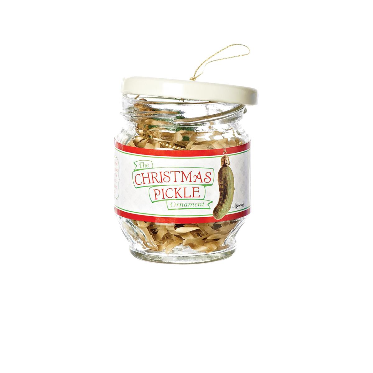 3"H 2PC Set Christmas Pickle Ornament In Glass Jar