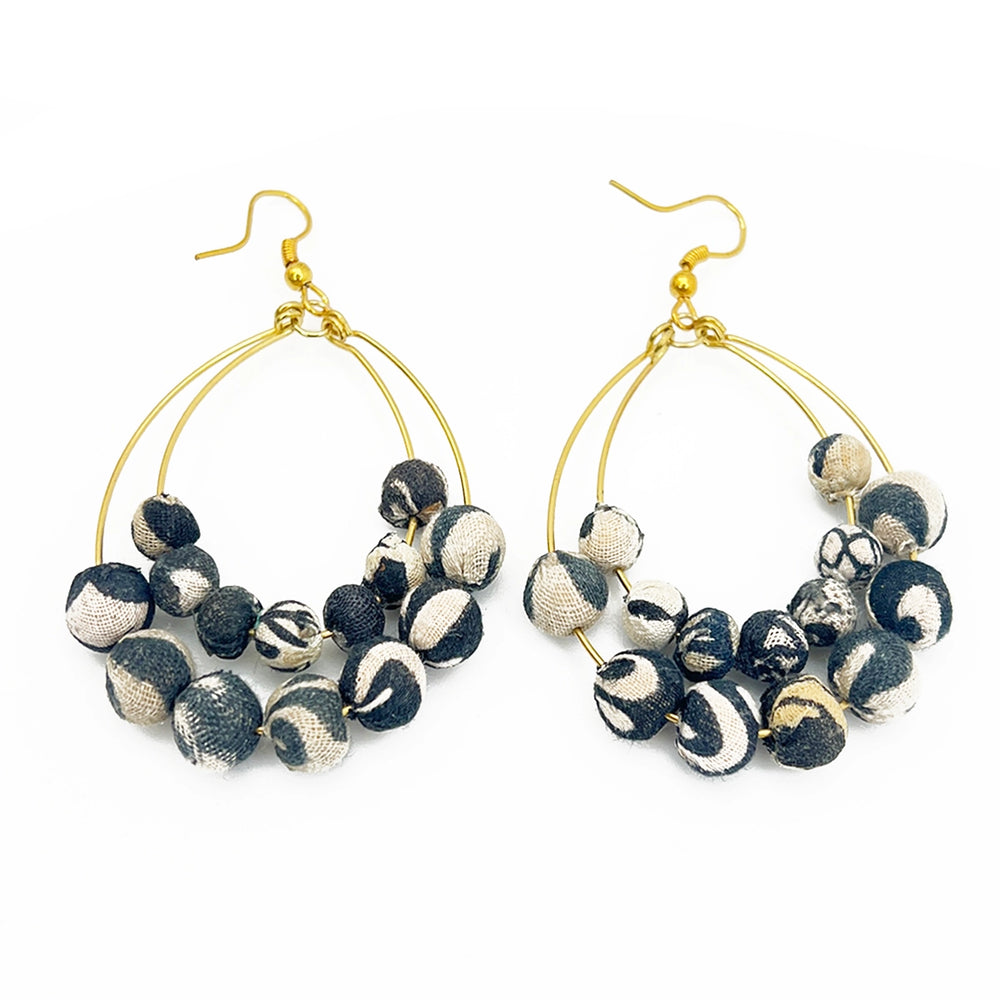 Midnight Mosaic Hoop Earrings