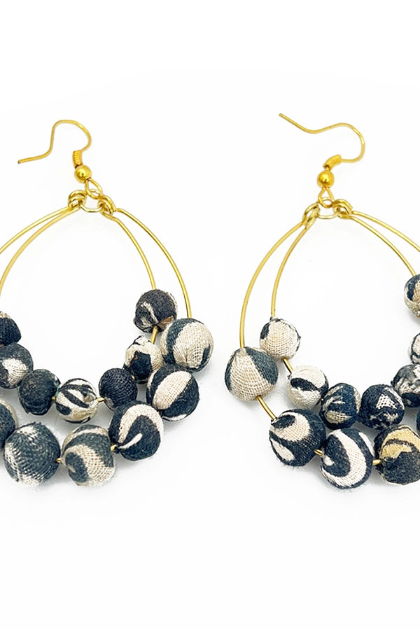 Midnight Mosaic Hoop Earrings