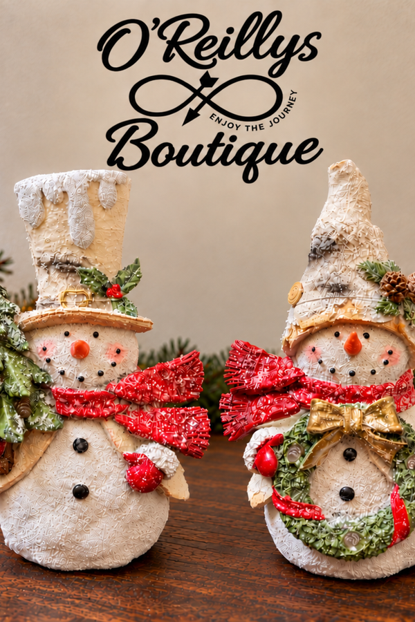 7.8"H B/O Resin Christmas Snowman Light W/Timer