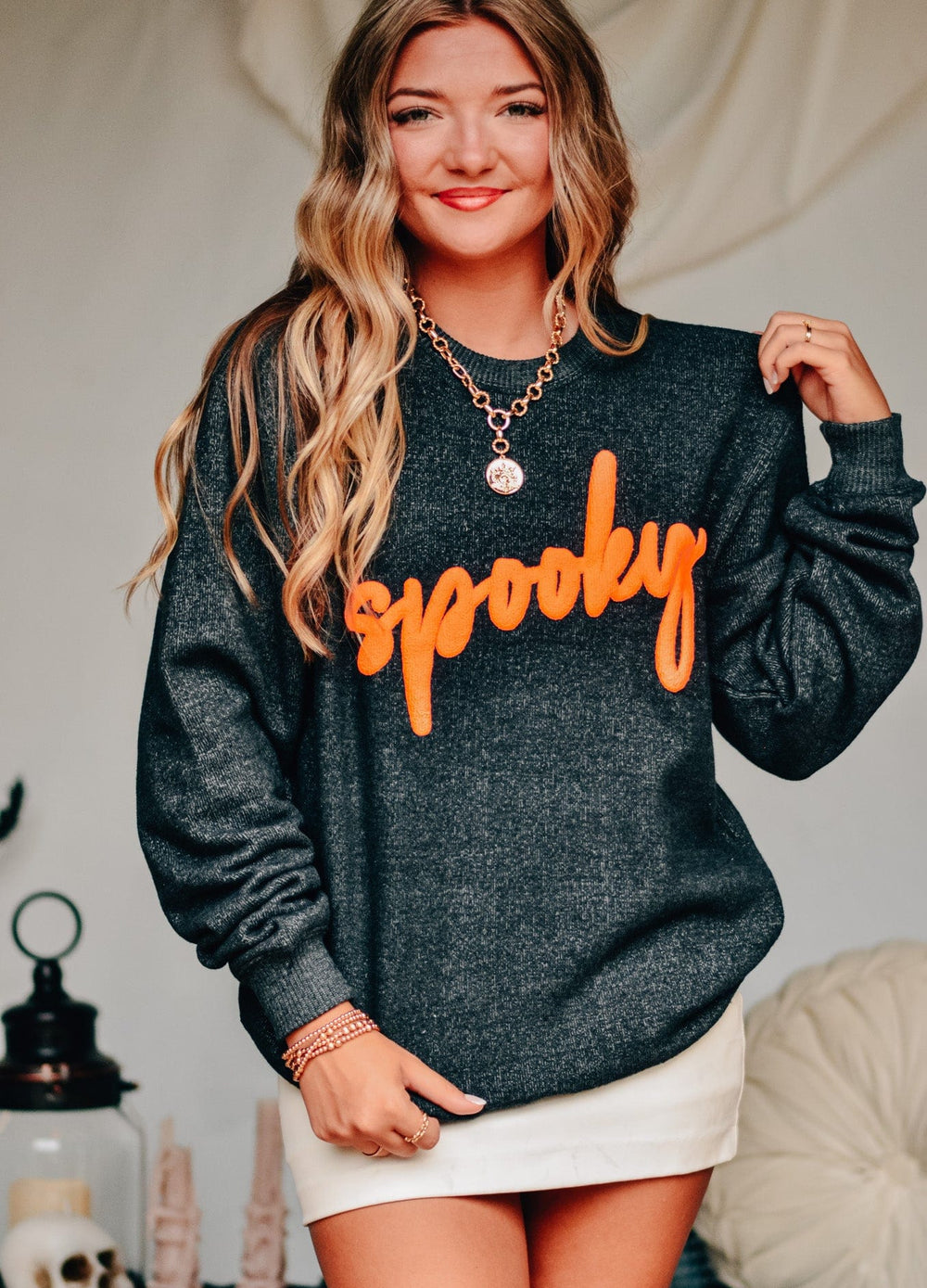 PREORDER- Spooky Knit Sweatshirt