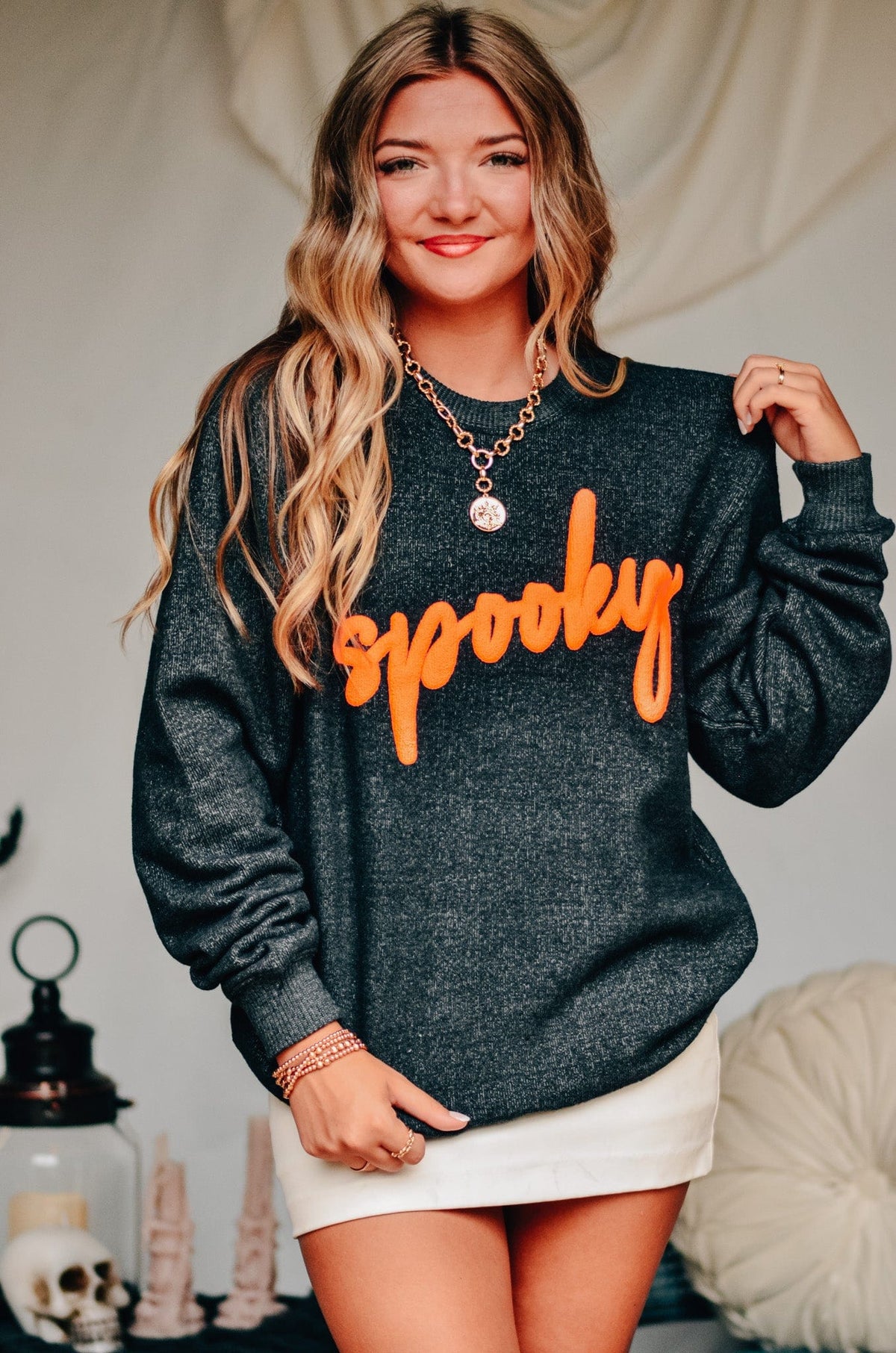 PREORDER- Spooky Knit Sweatshirt