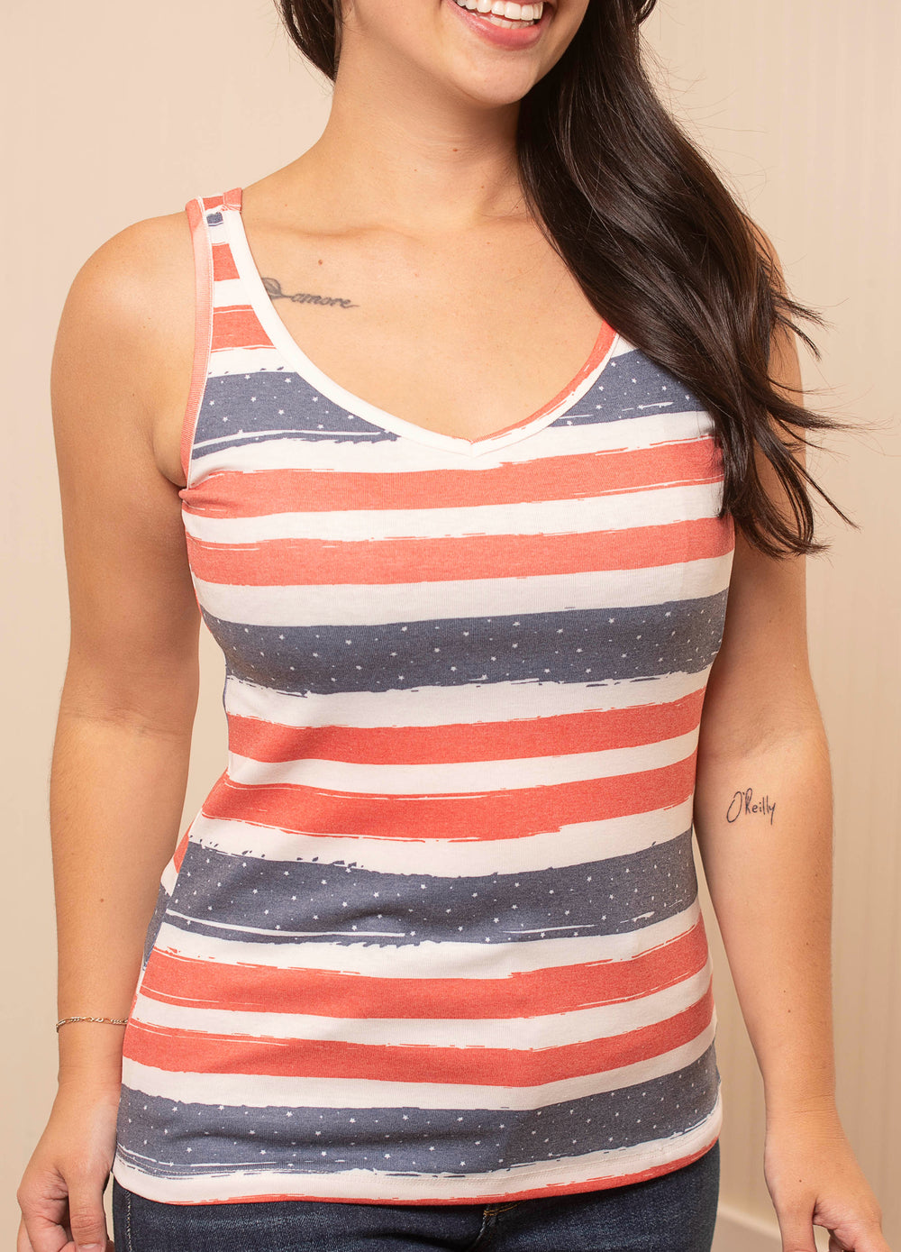 Kennedy Tank - Red, White & Blue