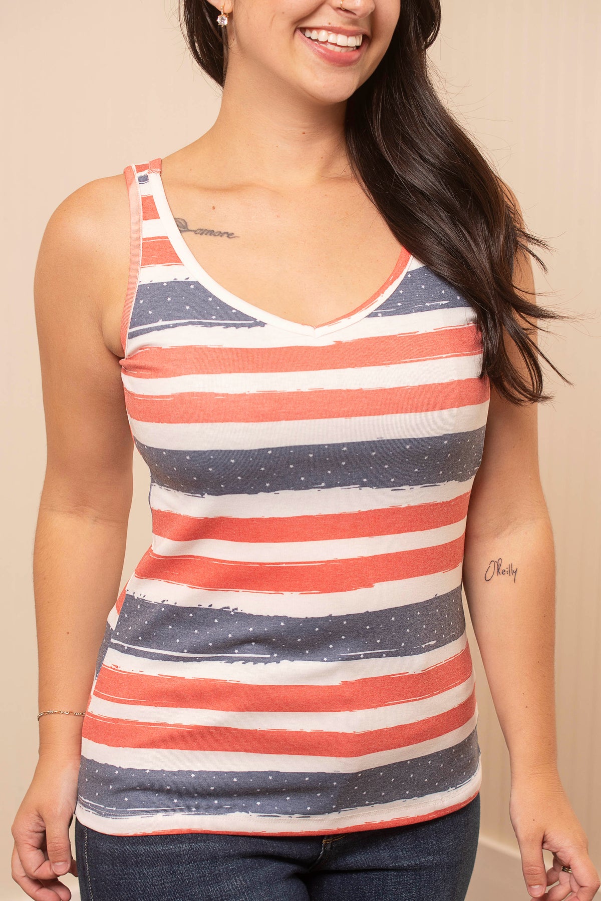 Kennedy Tank - Red, White & Blue