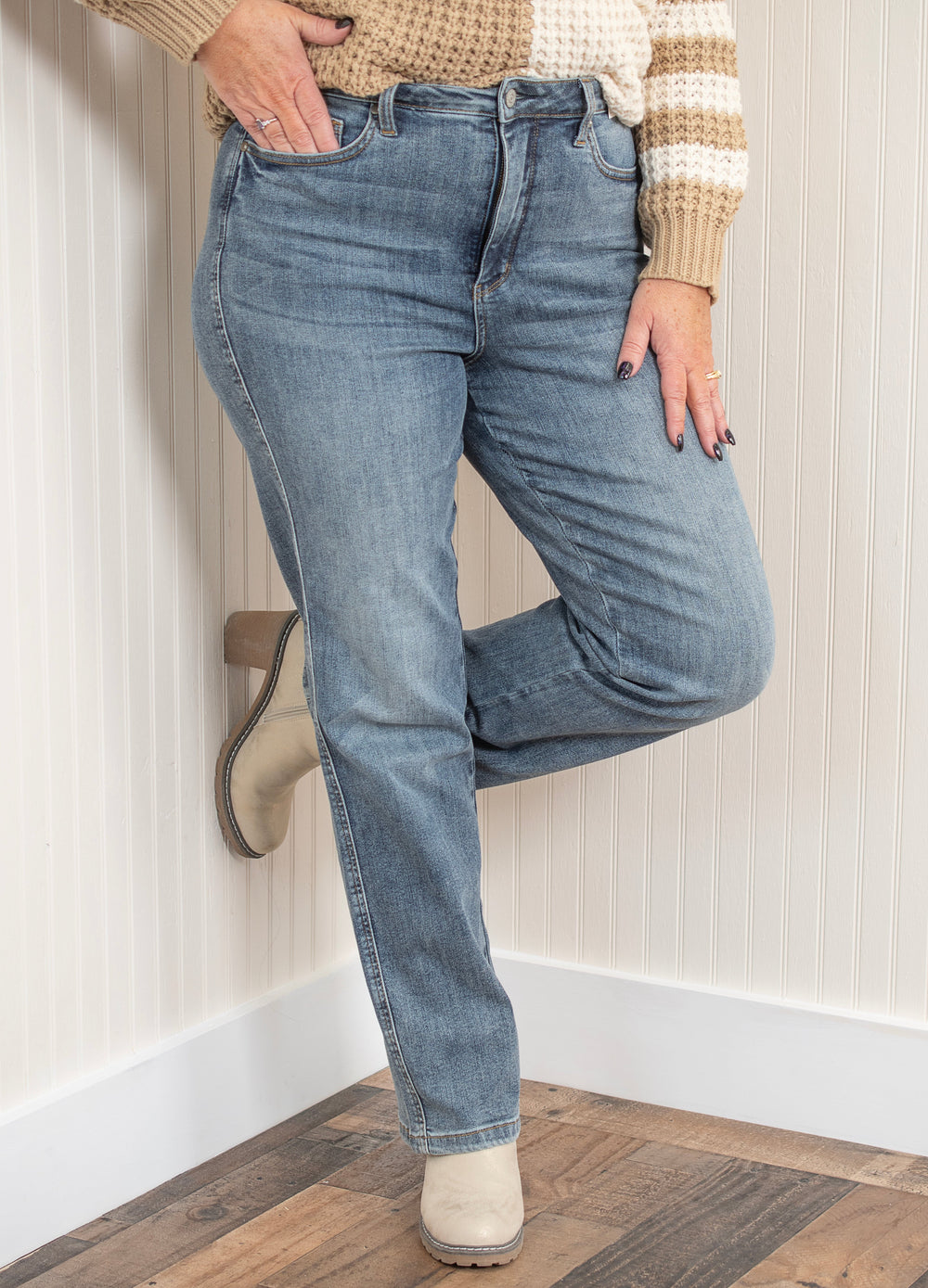 Judy Blue Dusk To Denim Straight Leg Jeans - Medium Wash