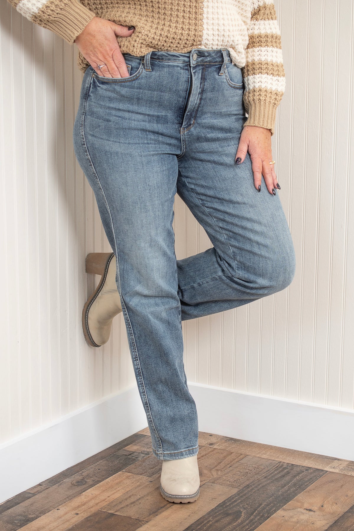 Judy Blue Dusk To Denim Straight Leg Jeans - Medium Wash