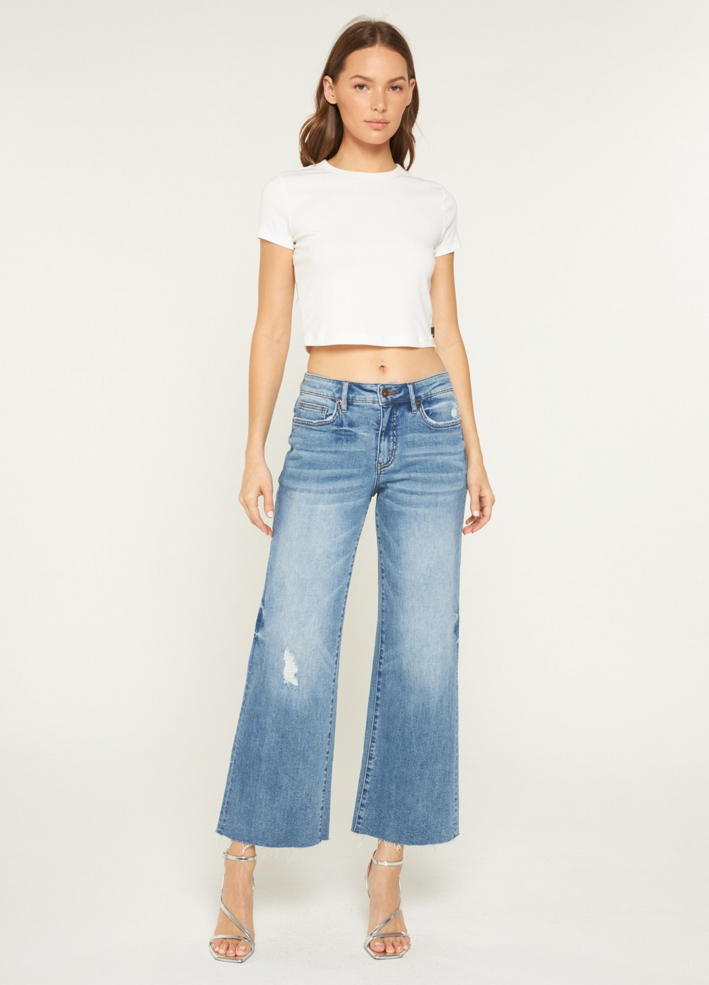 PREORDER- Mid Rise Wide Leg Jeans