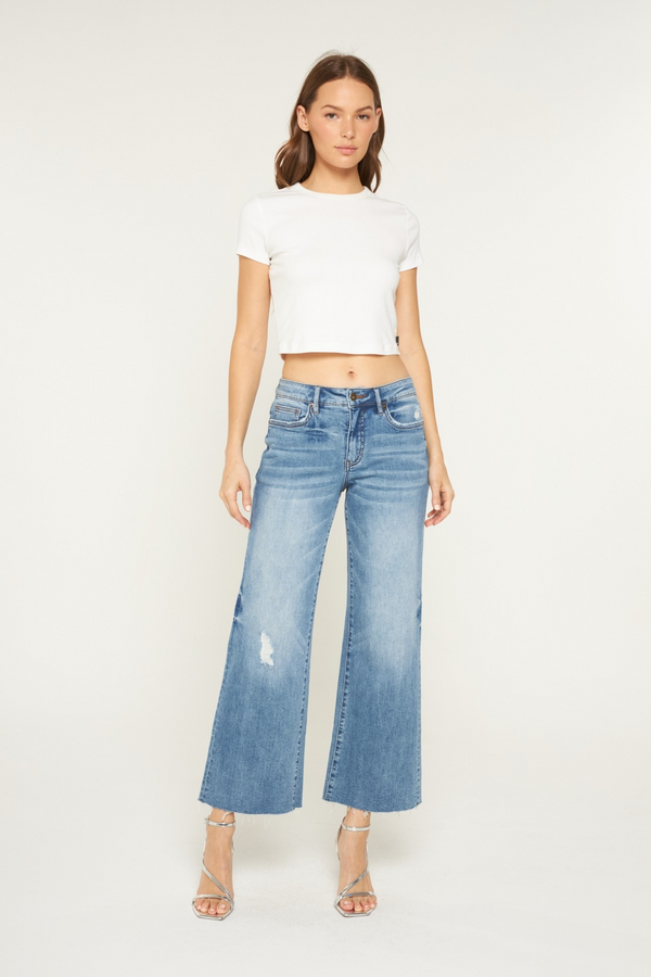 Mid Rise Wide Leg Jeans