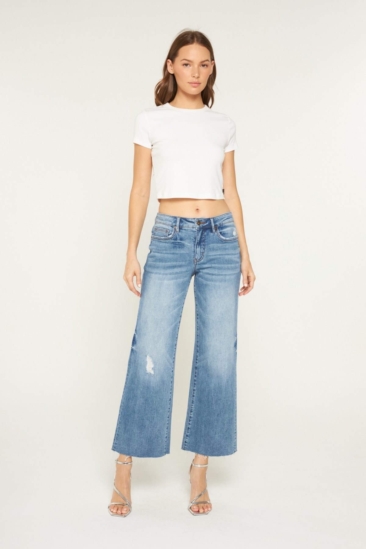 PREORDER- Mid Rise Wide Leg Jeans