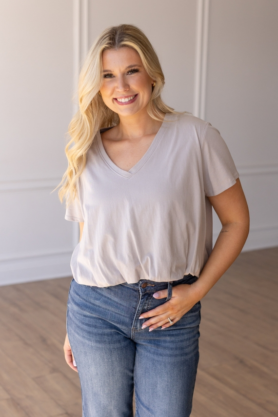 V-Neck Bubble Tee - Multiple Colors