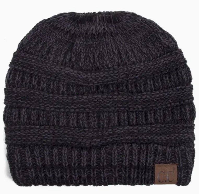 C.C Mix Ponytail Messy Bun Beanie