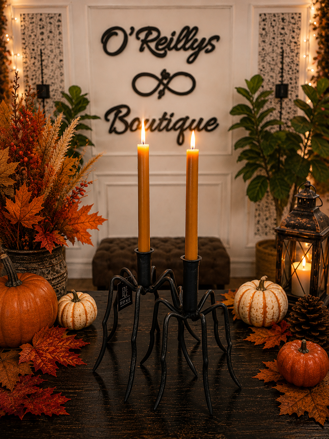 2 PC LED Taper Candle Set - Caramel