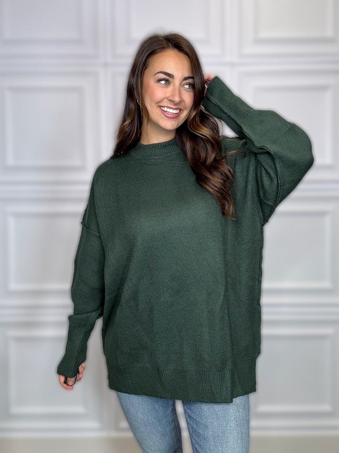 Easy Like Sunday Morning Sweater - Hunter Green