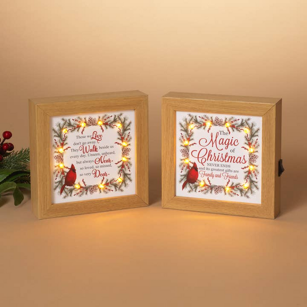 6.3"L B/O Lighted Wood Holiday Cardigan Design Block - Multiple Designs