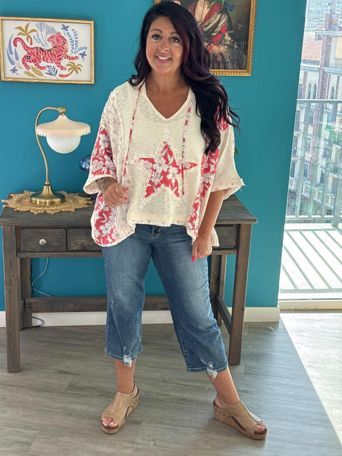 V-Neck Long Sleeve Top - Multiple Colors
