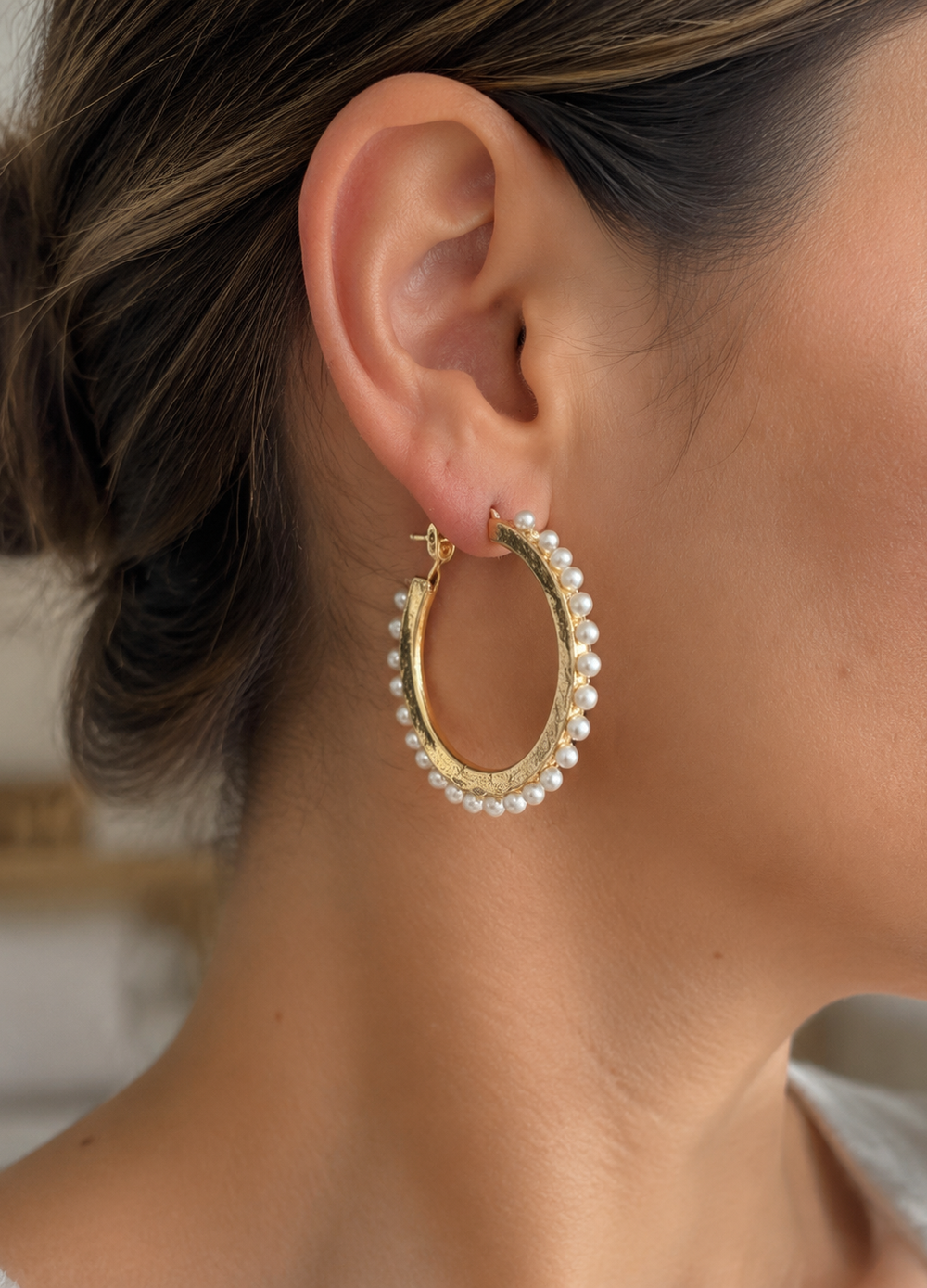 Pearls & Grace - Hoop Earrings-Multiple Finishes