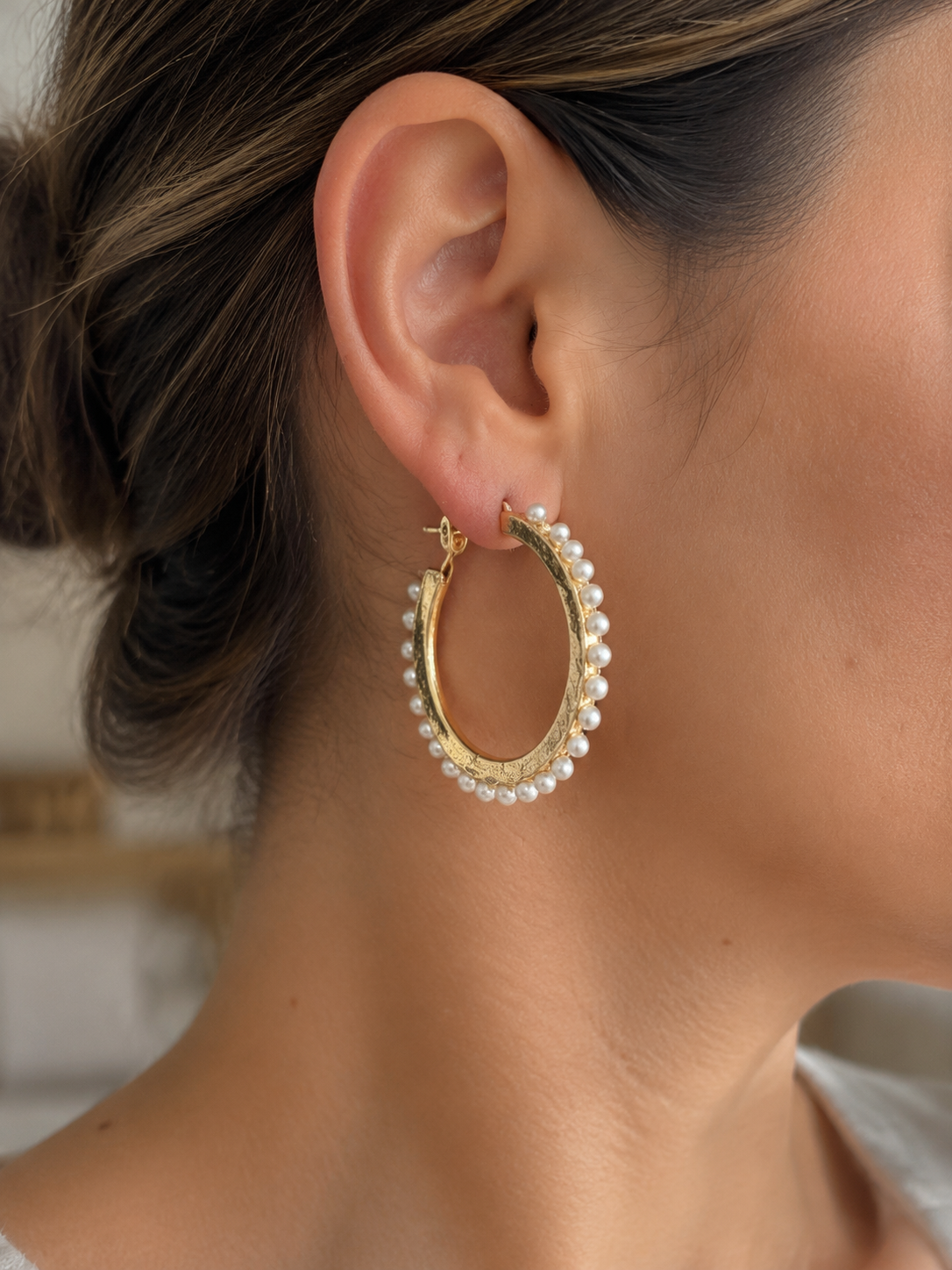 Pearls & Grace - Hoop Earrings-Multiple Finishes