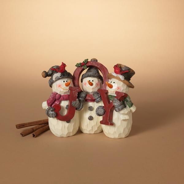 8.4"L Resin Snowman W/ "Joy" Sign