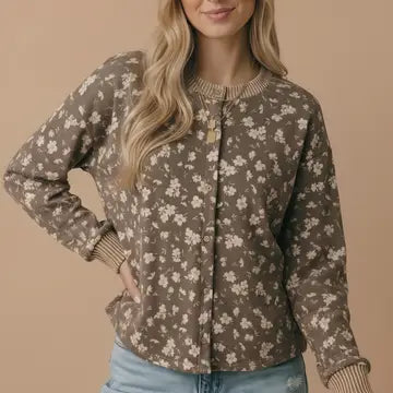 Bloom Where You Are Top - Taupe