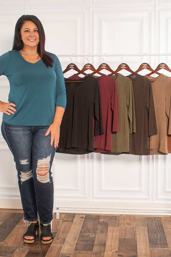 Dear Scarlett -Classic Solid V-Neck *Final Sale*