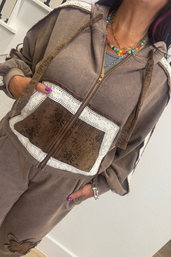 Floral Patch Detail Hoodie