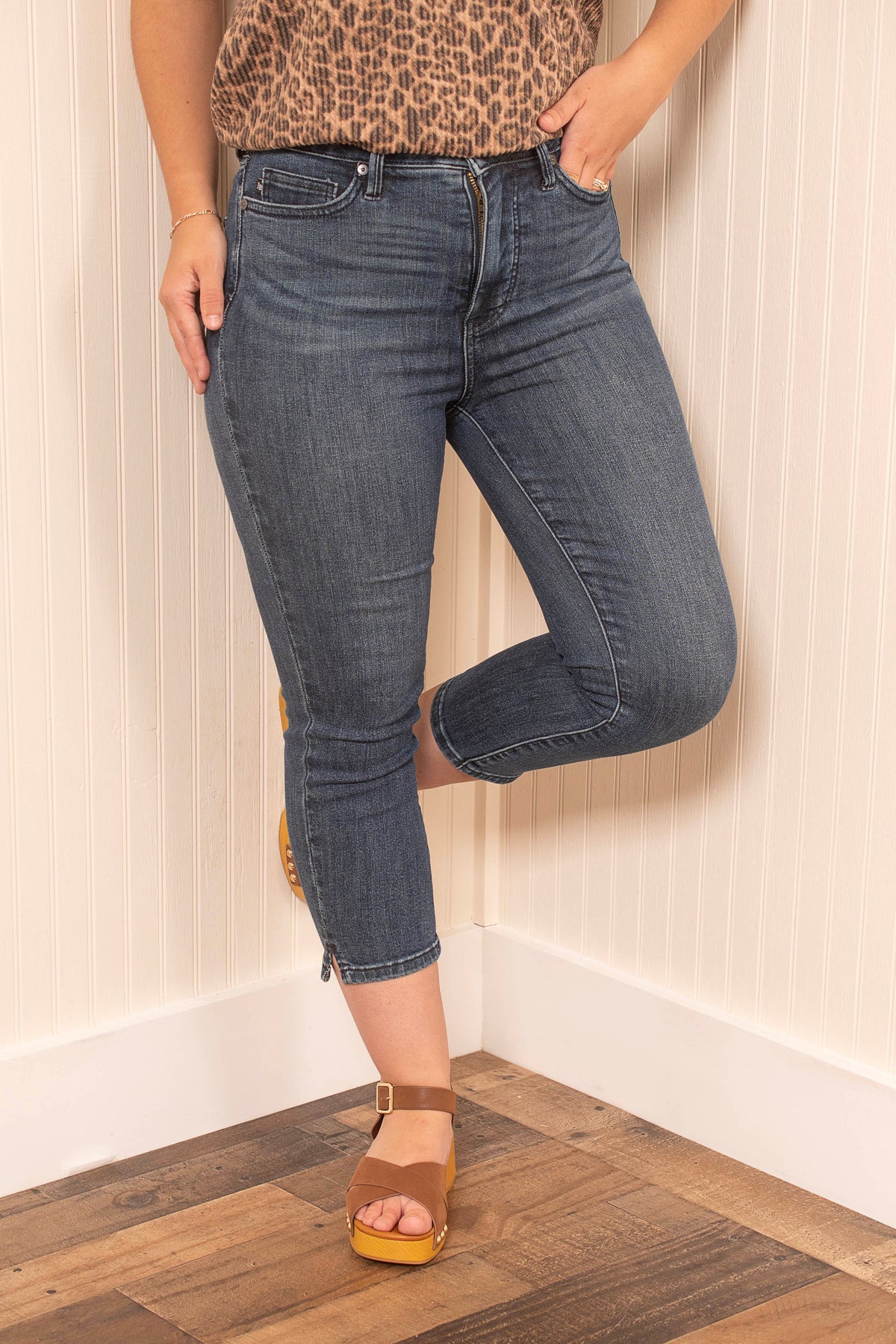 Judy Blue My Friend High Waist Capris - Dark