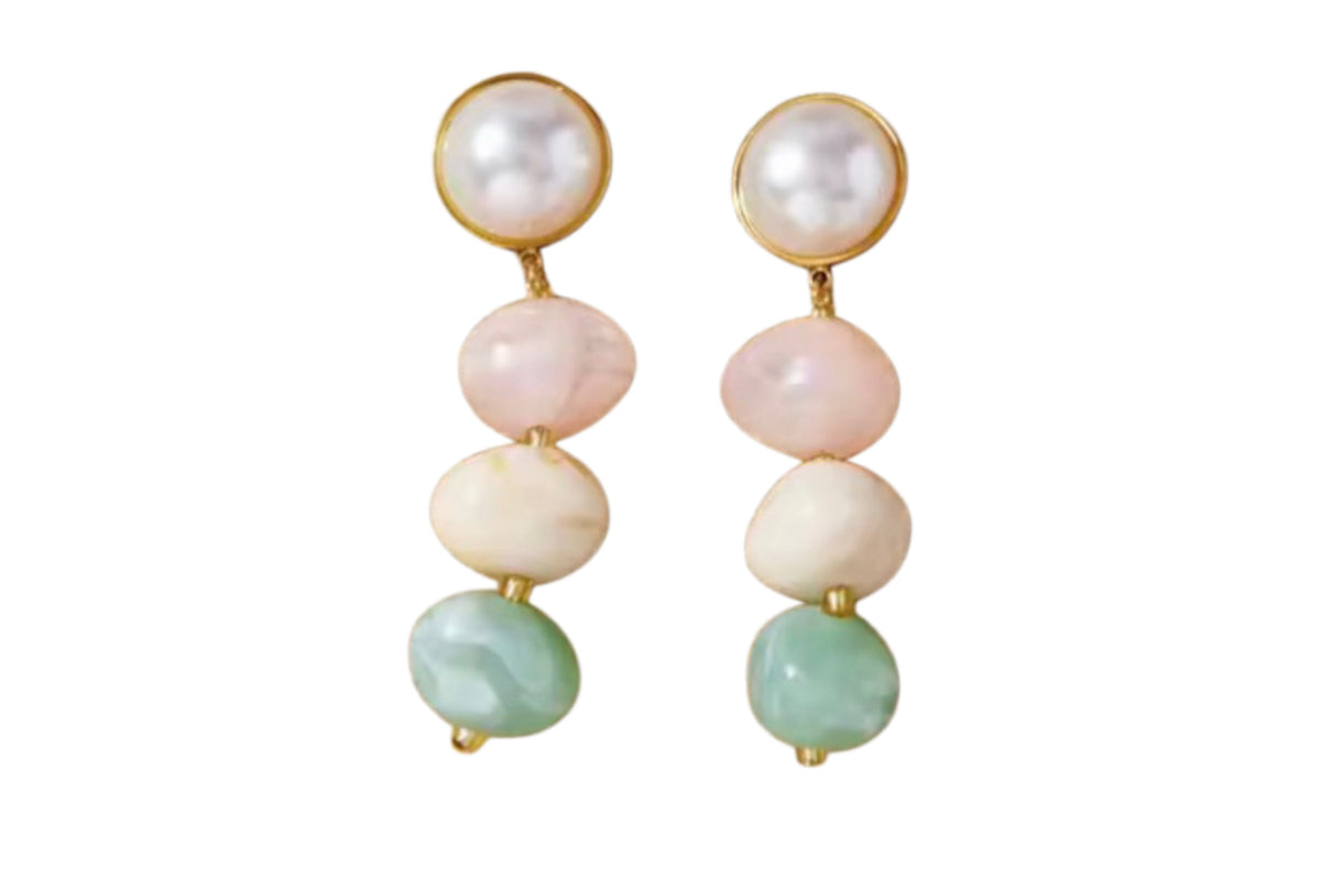 PREORDER- Janel Beaded Pearl Earrings