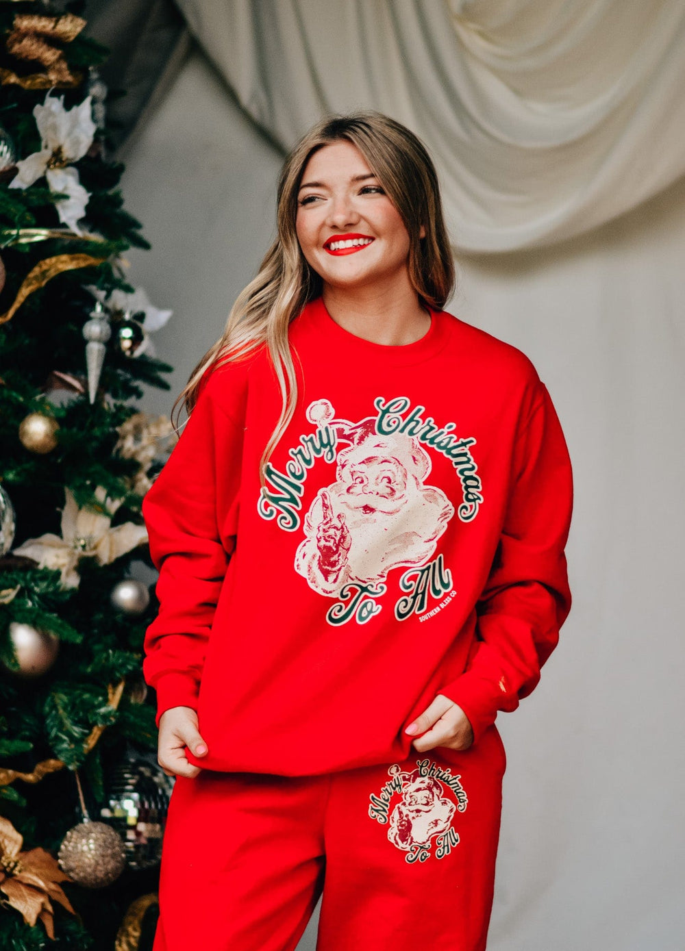 PREORDER- Vintage Santa Red Sweatshirt