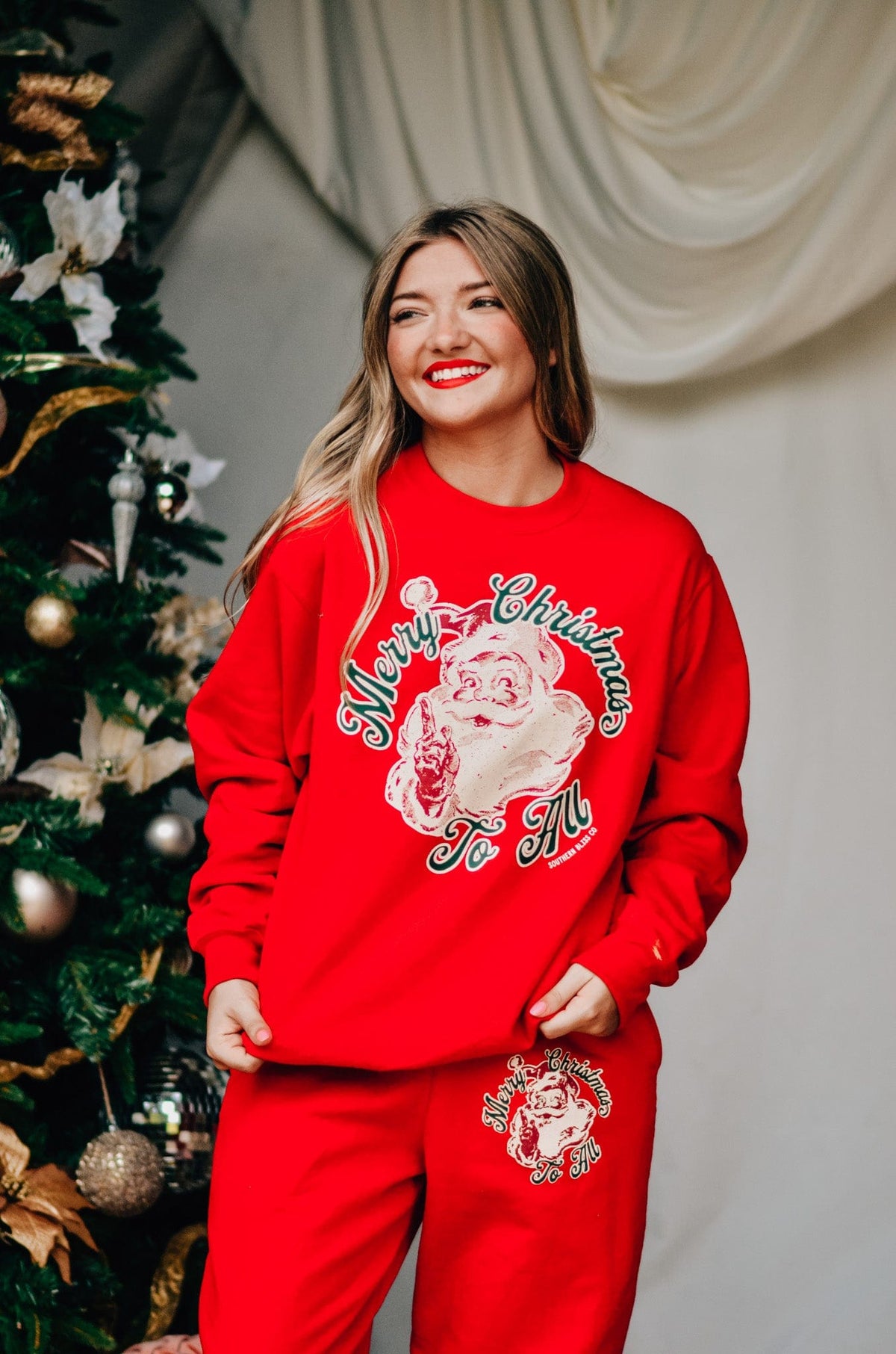 PREORDER- Vintage Santa Red Sweatshirt