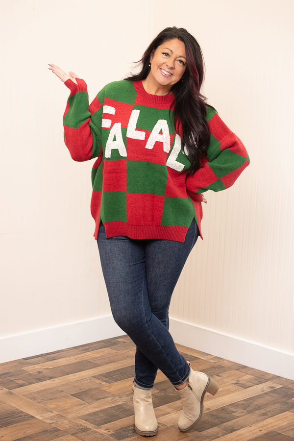 Fa La La Checkered Sweater