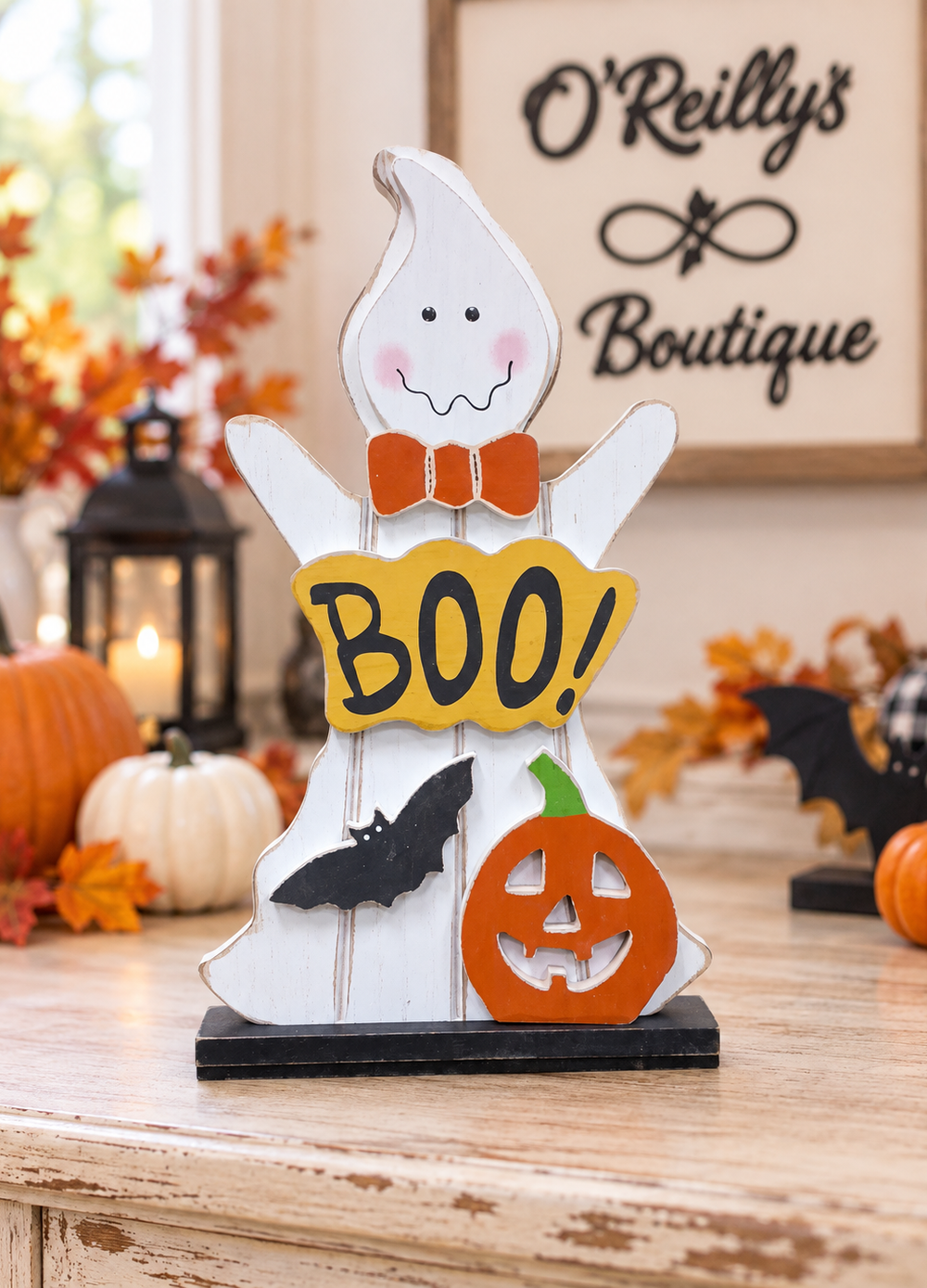 Wood Halloween Ghost Decor