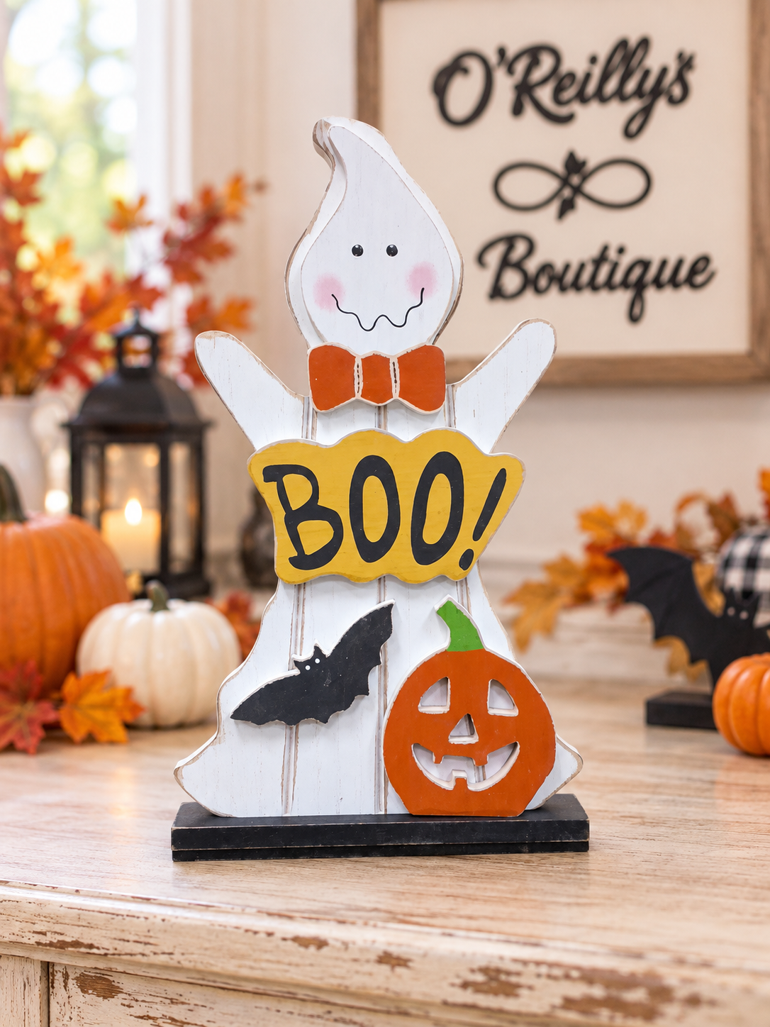Wood Halloween Ghost Decor