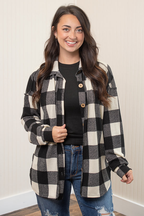 Cozy Checkered Button-Up