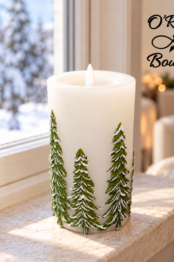 6" LED Forest Candle