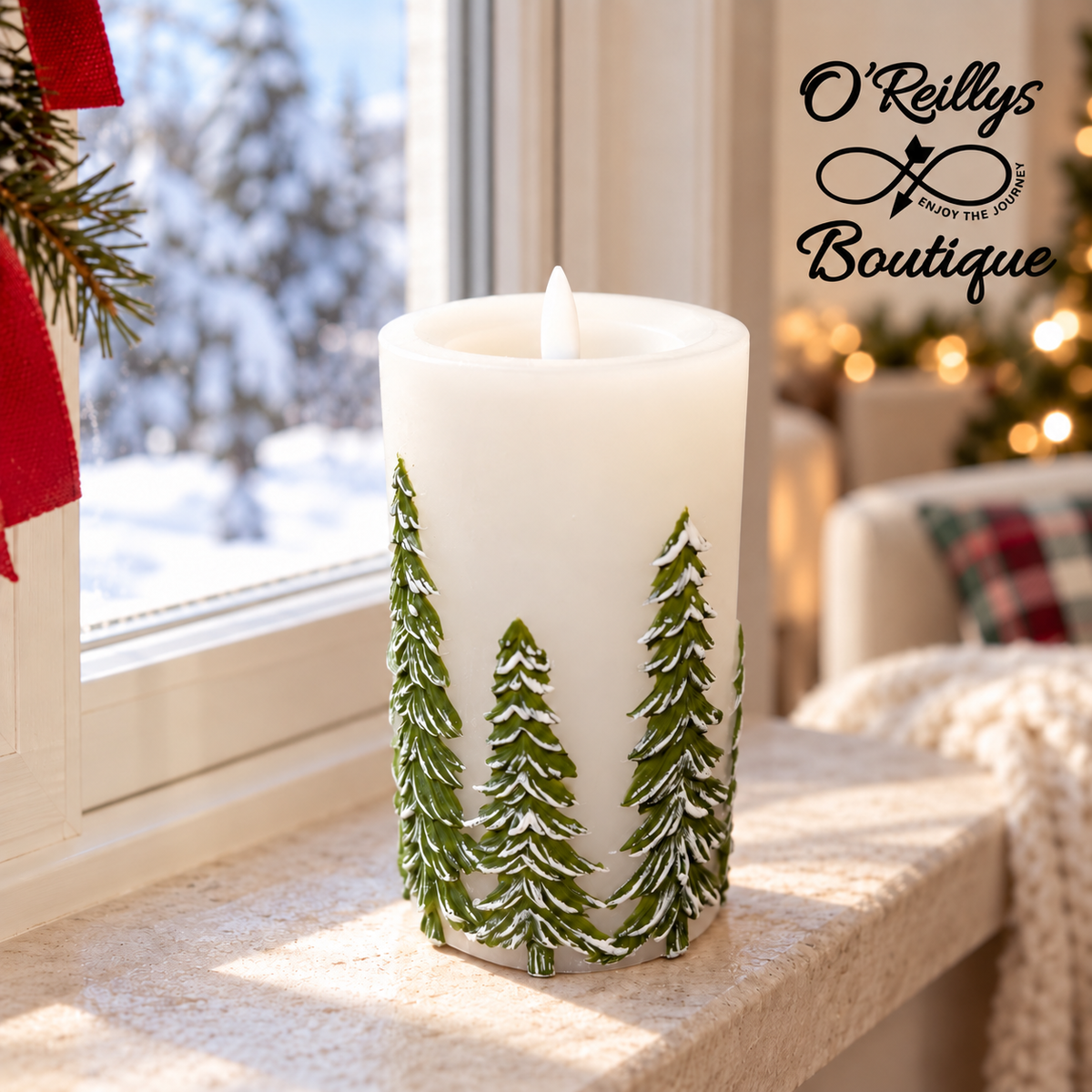 6" LED Forest Candle