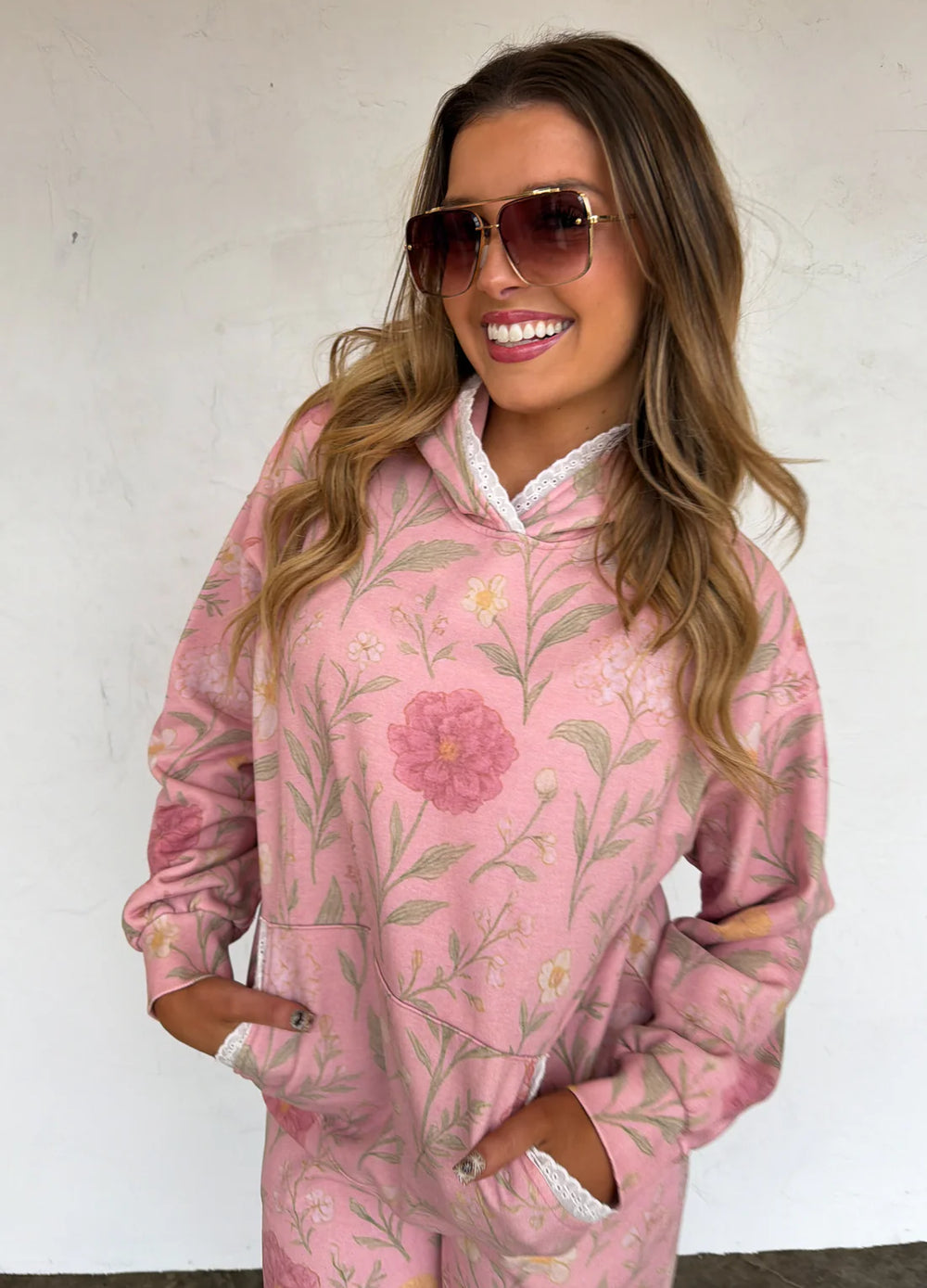 Cozy Bloom Hoodie - Pink Floral