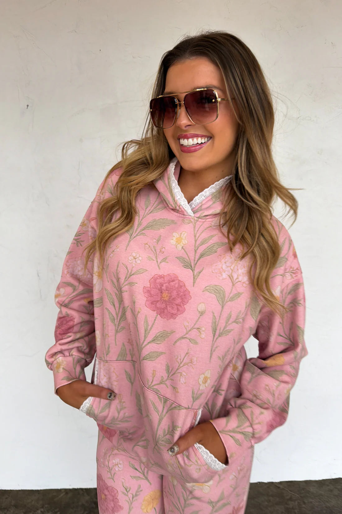 Cozy Bloom Hoodie - Pink Floral