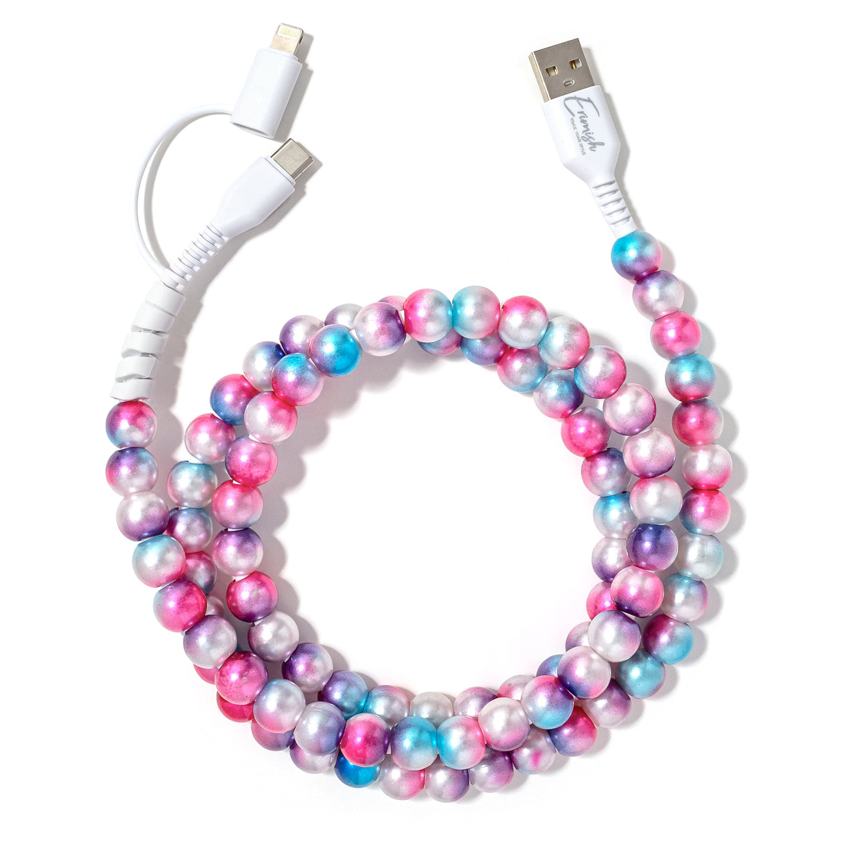 PREORDER- Beaded Phone Charger Pink Ombre