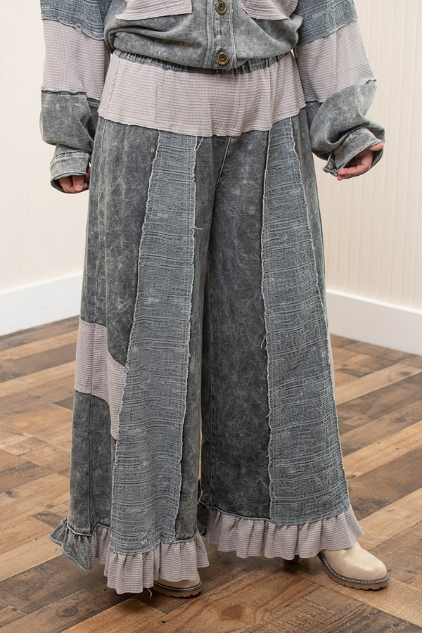 French Terry Patchwork Pants